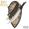 LOTR (LE SEIGNEUR DES ANNEAUX) - ARAGORN STRIDER RANGER DAGUE ELFIQUE, FOURREAU & SUPPORT BOIS OFFICIELS (UNITED CUTLERY BRANDS)