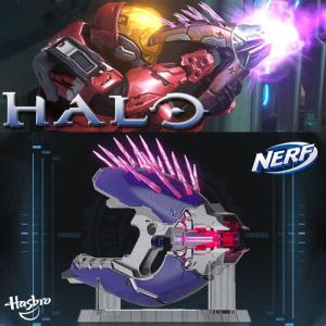 HALO - NEEDLER BLASTER OFFICIEL AVEC FONCTION ELECTRONIQUE ET TIR DE CARTOUCHE PVC (ECHELLE 1/1 - NERF LMTD - HASBRO)