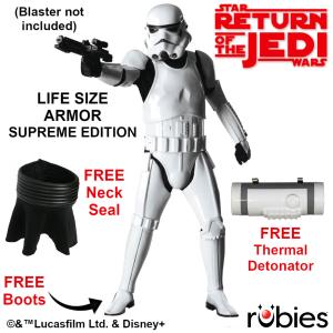   STAR WARS - STORMTROOPER SUPREME EDITION COSTUME "COMPLET" OFFICIEL TAILLE STANDARD + "BOTTES OFFERTES" + "TOUR DE COU & DÉTONATEUR THERMAL OFFERTS" (SOUS LICENSE LUCASFILM LTD™ - RUBIE'S COLLECTOR)
