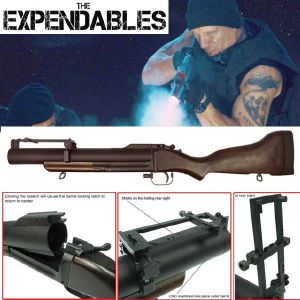 THE EXPENDABLES - M79 FUSIL LANCE GRENADE OFFICIEL TOUT EN METAL ET BOIS VERITABLE (GRENADE LAUNCHER - KING ARMS)