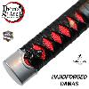 DEMON SLAYER: KIMETSU NO YAIBA - REPLIQUE SABRE KATANA TANJIRO KAMADO LAME "DAMAS" FORGE MAIN LIMITED EDITION (FOURREAU ENDOMMAGÉ - REPRODUCTION ART REPLICAS / WINDLASS STEELCRAFTS)