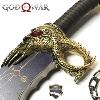 GOD OF WAR 2 - REPLIQUES 2 LAMES DU CHAOS DE KRATOS AVEC SUPPORT BOIS (BLADES OF CHAOS - REPRODUCTION ART REPLICAS)