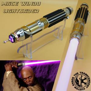 STAR WARS - SABRE LASER MACE WINDU AVEC MALLETTE ALUMINIUM (PRACTICAL - LAME AMOVIBLE - COULEUR DE LAME INTERCHANGEABLE - EFFETS SONORES & LUMIERES MULTIPLES)