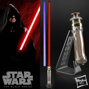 STAR WARS - SABRE LASER DARK SIDIOUS (EMPEROR PALPATINE) FX ELITE AVEC LAME AMOVIBLE ET 2 COULEURS DE LAME (HASBRO - THE BLACK SERIES)