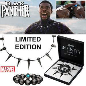 BLACK PANTHER - COLLIER GRIFFES DE T'CHALLA ET BRACELET DE PERLES DE KIMOYO OFFICIELS LIMITED EDITION (CLAW NECKLACE & BEAD BRACELET MARVEL ™ - SALESONE)