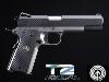 TERMINATOR 2 - PISTOLET OFFICIEL LIMITED EDITION BICOLORE TOUT METAL AVEC MALLETTE (LICENSED NOVAK NEXT 1911 - SOCOM GEAR)