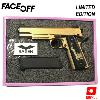 FACE/OFF (VOLTE FACE) - PISTOLET COLT 1911 RAVEN CUSTOM TOUT METAL GOLD 18K LIMITED EDITION (NUPROL AIRSOFT)