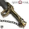 GOD OF WAR 4 - REPLIQUES 2 LAMES DU CHAOS DE KRATOS AVEC SUPPORT BOIS (BLADES OF CHAOS - REPRODUCTION ART REPLICAS)