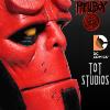 HELLBOY - MASQUE OFFICIEL DC COMICS AVEC SUPPORT TETE DE MANNEQUIN (TOT STUDIOS)