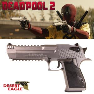 DEADPOOL 2 - PISTOLET CHROME OFFICIEL AVEC RETOUR DE CULASSE (LICENCE DESERT EAGLE)