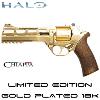 HALO - SOREN-066 REVOLVER OFFICIEL TOUT METAL PLAQUÉ OR 18K LIMITED EDITION (CHIAPPA FIREARMS AIRSOFT)
