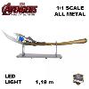 AVENGERS: AGE OF ULTRON - REPLIQUE SCEPTRE DE LOKI ECHELLE 1/1 TOUT METAL AVEC SUPPORT ECLAIRE PAR LEDS (REPRODUCTION ART REPLICAS)