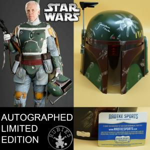 STAR WARS - CASQUE BOBA FETT OFFICIEL AUTOGRAPHED JEREMY BULLOCH (RUBIE'S - RADTKE SPORTS)