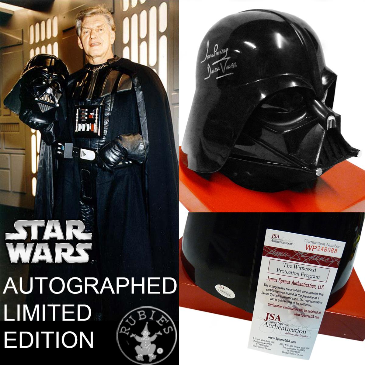 STAR WARS - CASQUE DARK VADOR OFFICIEL AUTOGRAPHED DAVE PROWSE (RUBIE'S -  JAMES SPENCE AUTHENTICATION, LLC)