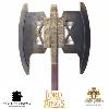 LOTR (LE SEIGNEUR DES ANNEAUX) - GIMLI HACHE DOUBLE LAME OFFICIELLE + ACCROCHES MURALES (DOUBLE-BLADED AXE - VERSION NOBLE COLLECTION)