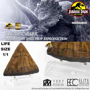 JURASSIC PARK - POINTE DE TETE DE TRICERATOPS TAILLE REELLE ECHELLE 1:1 OFFICIELLE LIMITED EDITION NUMEROTEE (HEAD SPIKE PROP REPLICA - UNIVERSAL™ - ELITE CREATURE COLLECTIBLES)
