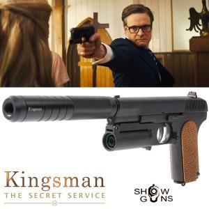 KINGSMAN - PISTOLET SHOTGUN OFFICIEL SOUS LICENCE TT-33 TOUT METAL ET BOIS VERITABLE AVEC SILENCIEUX ET CANON TYPE SHOTGUN LIMITED EDITION