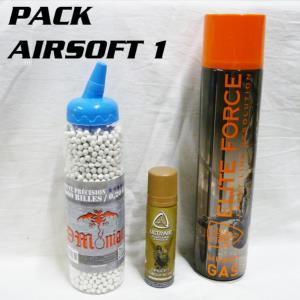 KIT COMPLET AIRSOFT 1 - BOUTEILLE GAZ SILICONE INTEGRE, LUBRIFIANT & MUNITIONS