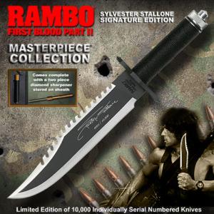  RAMBO II, LA MISSION - POIGNARD OFFICIEL SIGNATURE EDITION MASTERPIECE COLLECTION (MASTER CUTLERY - HOLLYWOOD COLLECTIBLES GROUP)