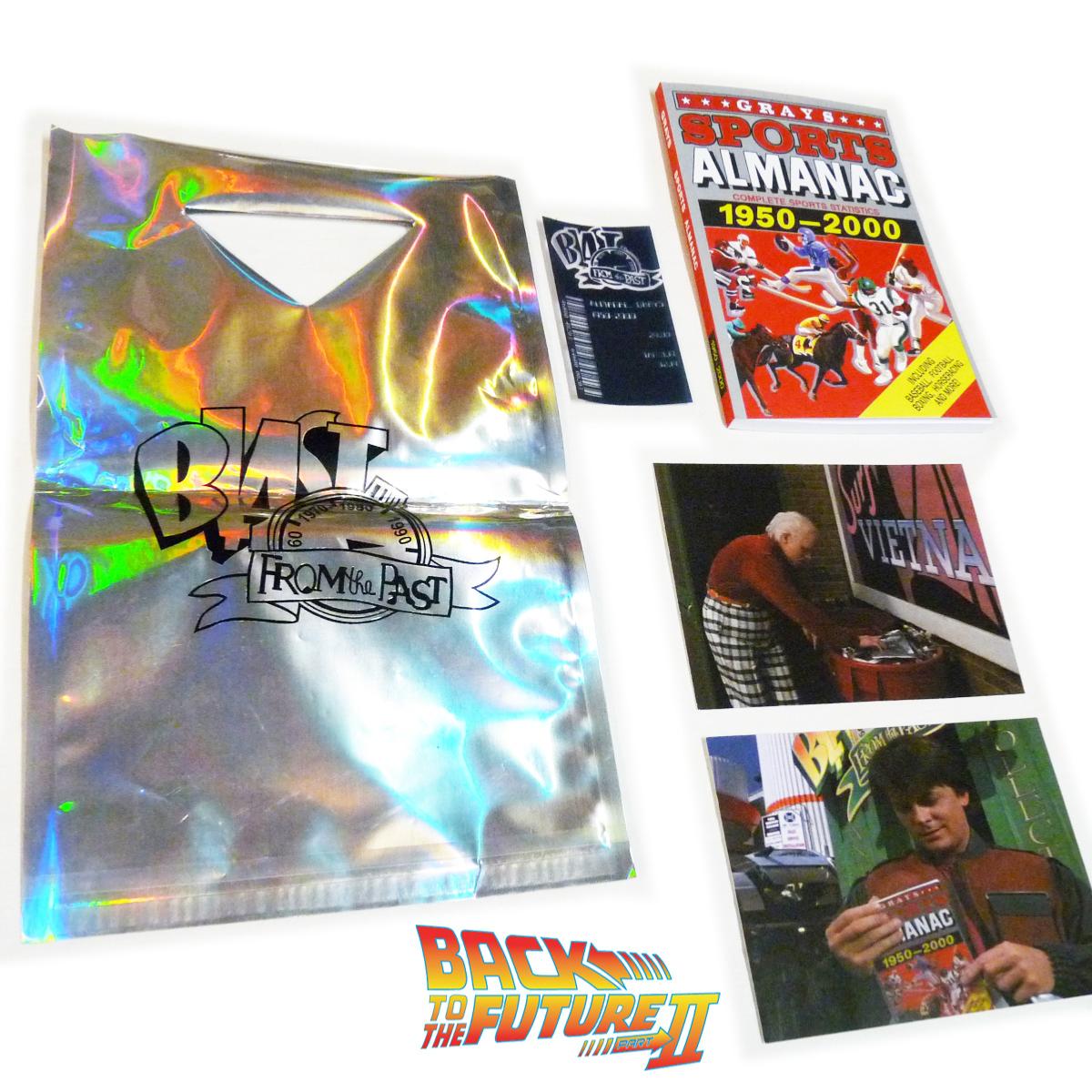 Almanach Des Sports Retour Vers Le Futur RETOUR VERS LE FUTUR 2 - PACK : GRAYS SPORTS ALMANAC 1950-2000 & BAG
