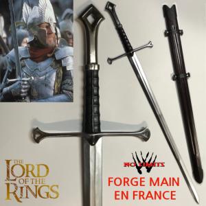 LOTR (LE SEIGNEUR DES ANNEAUX) - REPRODUCTION EPEE NARSIL DU ROI ELENDIL AUTHENTIQUE FORGE MAIN EN FRANCE ("VERSION CUSTOM BRONZE" - PRACTICAL - ARTISAN FORGERON - NO LIMITS)