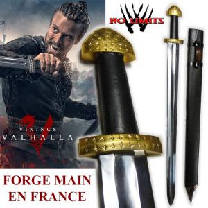 VIKINGS VALHALLA (SERIE) - EPEE HARALD SIGURDSSON REPRODUCTION AUTHENTIQUE FORGE MAIN EN FRANCE (PRACTICAL ARTISAN FORGERON - NO LIMITS)