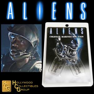 ALIENS - PLAQUES IDENTITE COLONIAL MARINES MST. SGT. A. APONE OFFICIELLES ECHELLE 1:1 (DOG TAG)