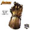 AVENGERS : INFINITY WAR - REPLIQUE GANTELET THANOS TOUT METAL AVEC LEDS + SUPPORT DELUXE (REPRODUCTION ART REPLICAS)