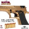 DEADPOOL 3 : DEADPOOL & WOLVERINE - PISTOLET OFFICIEL DESERT EAGLE .50AE "BRIGHT GOLD" AVEC EJECTION DE DOUILLES & AMORCES LIMITED EDITION + MALLETTE (SOUS LICENCE IMPORT JAPAN TANAKA WORKS)