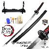 DEMON SLAYER: KIMETSU NO YAIBA - REPLIQUE SABRE KATANA TANJIRO KAMADO LAME "DAMAS" FORGE MAIN LIMITED EDITION (FOURREAU ENDOMMAGÉ - REPRODUCTION ART REPLICAS / WINDLASS STEELCRAFTS)