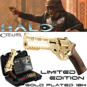 HALO - SOREN-066 REVOLVER OFFICIEL TOUT METAL PLAQUÉ OR 18K LIMITED EDITION (CHIAPPA FIREARMS AIRSOFT)