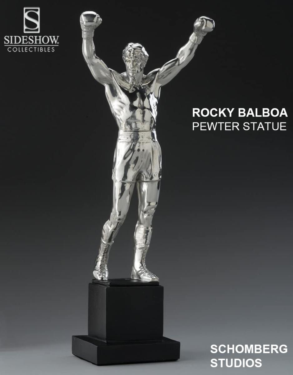 Espace Media - Magnifique Statuette Rocky Balboa !!! Statuette en résine à  l'échelle 1/4, taille env. 51 cm sur socle décor. Modèle fini et peint à la  main en édition limitée à