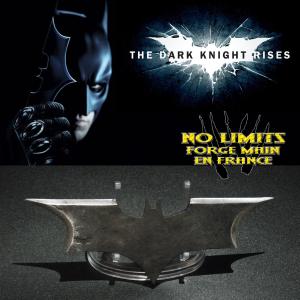 BATMAN, THE DARK KNIGHT RISES - BATARANG REPRODUCTION AUTHENTIQUE FORGE MAIN EN FRANCE (PRACTICAL ARTISAN FORGERON - NO LIMITS)