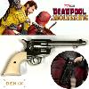 DEADPOOL 3 : DEADPOOL & WOLVERINE - REPLIQUE REVOLVER COLT 45 SAA PEACEMAKER TOUT METAL CHROMÉ (REPRODUCTION VERSION DENIX)