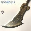GOD OF WAR 5 : RAGNAROK - REPLIQUES 2 LAMES DU CHAOS "GRANDE TAILLE" DE KRATOS AVEC SUPPORT BOIS (BLADES OF CHAOS - REPRODUCTION ART REPLICAS)