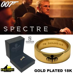 JAMES BOND : SPECTRE - BAGUE DE BLOFELD, LE NUMERO 1 DE L'ORGANISATION SPECTRE EN ARGENT MASSIF PLAQUE OR 18K LIMITED EDITION PROP REPLICA (FACTORY ENTERTAINMENT - SIDESHOW)