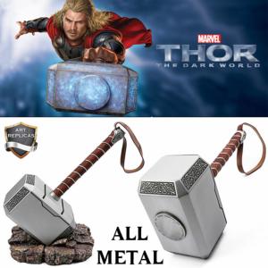  THOR : THE DARK WORLD - REPLIQUE MARTEAU TOUT METAL ECHELLE 1/1 AVEC SOCLE DELUXE (REPRODUCTION ART REPLICAS)
