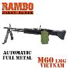 RAMBO I - MITRAILLEUSE M60 LMG VIETNAM EN METAL TOUT AUTOMATIQUE (A&K AEG AIRSOFT)