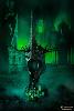 LOTR (LE SEIGNEUR DES ANNEAUX) - WITCH-KING CASQUE DU ROI SORCIER OFFICIEL ECHELLE 1/1  LIMITED EDITION + SUPPORT SCULPTURE TOUR DE MINAS MORGUL AVEC ECLAIRAGE LED (PURE ARTS - SIDESHOW)