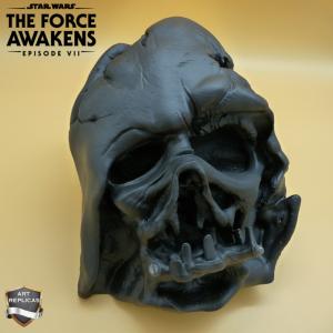 STAR WARS - CASQUE DARK VADOR "FONDU" REPLIQUE TAILLE REELLE FAIT MAIN (REPRODUCTION ARTISANALE ART REPLICAS - "PYRE" DARTH VADER MELTED HELMET)