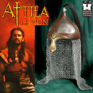 ATTILA LE HUN - REPRODUCTION CASQUE + SUPPORT BOIS (WINDLASS STEELCRAFTS - MUSEUM REPLICAS LIMITED)