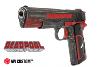 DEADPOOL (MARVEL COMICS) - PISTOLET 1911 OFFICIEL TOUT METAL AVEC RETOUR DE CULASSE (LICENCE AW CUSTOM AIRSOFT)