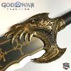 GOD OF WAR 5 : RAGNAROK - REPLIQUES 2 LAMES DU CHAOS "GRANDE TAILLE" DE KRATOS AVEC SUPPORT BOIS (BLADES OF CHAOS - REPRODUCTION ART REPLICAS)
