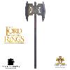 LOTR (LE SEIGNEUR DES ANNEAUX) - GIMLI HACHE DOUBLE LAME OFFICIELLE + ACCROCHES MURALES (DOUBLE-BLADED AXE - VERSION NOBLE COLLECTION)