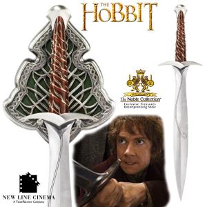 THE HOBBIT - EPEE "STING" BILBO SACQUET OFFICIELLE + SUPPORT METAL DELUXE (VERSION NOBLE COLLECTION)