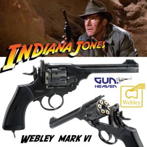 INDIANA JONES - REVOLVER OFFICIEL WEBLEY MARK VI TOUT METAL (AIRSOFT - VERSION EFFET VIEILLI)