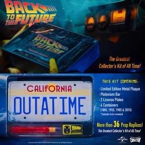 RETOUR VERS LE FUTUR - COFFRET COLLECTOR OFFICIEL TIME TRAVEL MEMORIES KIT PLUTONIUM ULTIMATE EDITION (BOITE TRES LEGEREMENT BOSSELEE VENDUE DANS L'ETAT)