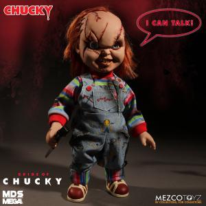 CHUCKY  (BRIDE OF) - AUTHENTIC MOVIE PROP REPLICA TAILLE 1/1 OFFICIELLE (PUPPET - DESIGNER SERIES SCARRED - MEZCO)