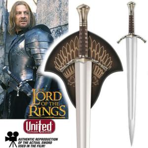 LOTR (LE SEIGNEUR DES ANNEAUX) - BOROMIR EPEE OFFICIELLE AVEC SUPPORT BOIS (UNITED CUTLERY BRANDS)