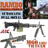 RAMBO I - MITRAILLEUSE M60 LMG VIETNAM EN METAL TOUT AUTOMATIQUE (A&K AEG AIRSOFT)